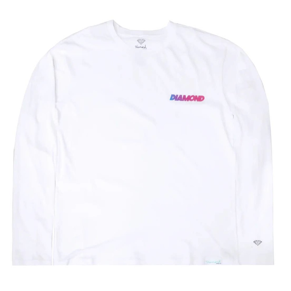 Diamond Supply Co. Men's Speed Logo Long Sleeve Tee T-Shirt - White